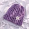 Chapéu de Tricô Clássico Outono e Inverno Chapéu de Proteção para as Orelhas Chapéu Fofo Moldador de Rosto para Mulheres com Grande Circunferência Craniana Tendência Cor Doce
