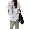 Comercio Exterior Transfronterizo 2026 Primavera/Verano Nueva Ropa para Mujer Camisa Básica Versátil Holgada Estampado de Letras Camiseta de Manga Corta para Mujer Algodón Puro