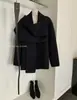 Suéter de tricô elegante com gola cachecol estilo francês para mulheres, outono casual folgado emagrecedor com amarração, branco, tamanho único