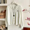 Cárdigan de punto de cachemira bordado de corte holgado para mujer, colección otoño/invierno 2026, una prenda exterior de lana elegante y estilizada