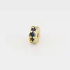 Chapado en Oro de 18K Diamantes de Colores Incrustados Cuentas Espaciadoras de Corte Recto Arandela Espaciadora Cuentas Espaciadoras de Agujero Pequeño Estrella Luna Wenwan Pulsera Hilo Manual DIY Accesorios para Enhebrar