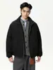 Mtlclothes Ropa para Hombre Corta Estilo Minimalista Color Sólido Cuello Alto A prueba de Frío Dobladillo con Cordón Cremallera Cárdigan Chaqueta de Plumas