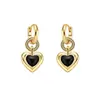 Collar Vintage de Lujo Ligero Corazón Negro de Melocotón para Mujer, Diseño de Nicho con un Toque de Alta Gama, Cadena para Clavícula con Cierre de Corazón Ot