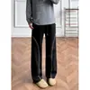 Pantalones de Chándal Bordados Estilo Americano Corte Diagonal para Hombre Otoño Diseño con Sentido Pierna Ancha Suelta Estilo Perezoso Pierna Recta Pantalones Casuales