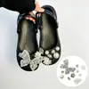 Accesorios para zapatos de zueco de ballet con mariposa de diamantes brillantes INS, hebilla de zapato universal desmontable hecha a mano de vidrio con strass blanco DIY