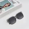 Óculos de Sol com Proteção UV, Óculos de Sol da Moda Retrô de Armação Grande Cor Chá para Live no Tiktok, Óculos Polarizados de Armação Preta Degradê