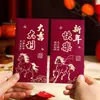 Envelopes Vermelhos do Ano do Cavalo para Ano Novo e Festival da Primavera, Estampagem Dourada Fosca, Pacotes Vermelhos Personalizados para Reuniões Anuais da Empresa, Celebrações de Ano Novo e Pacotes de Dinheiro da Sorte