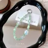 Colgante de Llave con Perlas de Cristal y Flores, Lanyard de Muñeca Pequeño con Flores, Lanyard para Funda de Teléfono Móvil, Accesorios para Llavero, Colgante para Bolso
