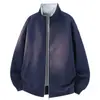 M-8XL, peso pesado 450g2026 Outono/Inverno Gola Alta Cardigan Moletom Casual Jaqueta Masculina Cor Sólida Transfronteiriço
