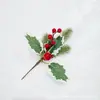 Decorações de Natal Transfronteiriças, Acessórios para Buquês, Flocos de Neve, Frutos de Azevinho, Pinhas Plásticas Artificiais, Combinação de Conjunto de Galhos Pequenos