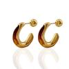 Pendientes de resina ámbar con textura de metal chapado en oro y cobre, estilo francés simple, al por mayor