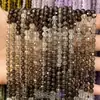 Cuentas pequeñas facetadas de turmalina natural degradada, cuentas sueltas de cristal turquesa, accesorios para joyería DIY, pulseras y collares de cuentas
