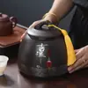 Bote de Cerámica Morada para Té de Arcilla Grande Paquete de 0.5 kg Bote Sellado para Té Pu'Er Universal, Té Negro, Té Verde Bote de Almacenamiento para el Hogar