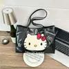 Mochila de Ombro Portátil de Pelúcia Gatinho Hello Kitty Coração de Menina Mochila Fofa de Rua Presente