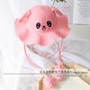 Sombrero de paja infantil de dibujos animados estilo coreano con orejas de conejo móviles, nuevo para verano, protección solar para bebé, sombrero para el sol