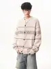 Cardigã Tricô Fair Isle Cleanfit Masculino Outono Jacquard Retrô Americano Tricô Estilo Preppy Jaqueta de Casal