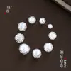 Puzuo Color Fuerte Duradero Chapado en Cobre Plata Arena Accesorios para Manualidades: Cuentas de Moneda de la Fortuna, Cuentas Redondas con Agujero Pasante, Cuentas Espaciadoras, Cuentas Sueltas para Joyería