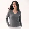 Nuevo Suéter de Punto Ligero Suave de Cachemira Pequeña con Cuello en V y Mangas Largas para Mujer, Delgado, Versátil, Capa Base