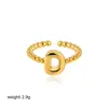 Europa y Estados Unidos transfronterizo anillo de oro de 18 quilates 26 letras inglesas anillo de apertura ajustable con cuentas de burbuja suministro de comercio exterior