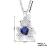 Collar de Oso con Diamantes Completo Transfronterizo Europeo y Americano para Mujer, Acero de Titanio Chapado en Oro Cobre Zirconita Microincrustada, Cadena para Clavícula Estilo Lindo y Dulce Colgante