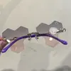 Triángulo Metálico Sin Marco Flor Cruz Bordeador Accesorios de Espejo Diamante Protección UV Gafas de Sol para Niños Gafas de Sol
