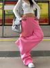 Marca Americana Moderna Estilo Preguiçoso Estampa de Estrelas Calça Jogger de Perna Larga para Homens e Mulheres, Solta Casual Versátil Caimento Dopamina Calça Longa