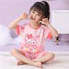Pijamas de verano para niños, pantalones cortos de manga corta, finos, para niños medianos y grandes, para niñas, ropa de casa con dibujos animados, ropa exterior