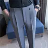 Comercio Exterior 26 Estilos Nuevos Pantalones Casuales Rectos con Caída Plisada Pantalones de Traje de Alta Gama para Hombre Venta Directa de Fábrica