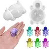 Molde de Silicona Serie Tortuga de Cuatro Piezas para Manualidades Resina de Cristal Decoraciones Adornos de Animales Mini Tortuga 3D