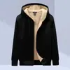 Sudadera de Borrego para Hombre 2026, Nuevo Estilo Otoño/Invierno, Forrada de Felpa, Engrosada, Resistente al Frío, Chaqueta Cálida