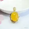 Colgante de Jadeíta Ágata Amarillo Aceite de Pollo Huevo de Paloma Collar Venta al por Mayor de Fábrica Dropshipping S3080203