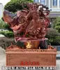 Grande Escultura em Madeira Buda Maitreya Barriga Grande Madeira Maciça Ornamentos para Sala de Estar Esculpido Guan Gong Guanyin Estátua Vermelha para Desktop