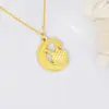 Oro de Arena Vietnamita Plata de Ley S925 Panal Escama de Pez Conejo Lunar Accesorios de Collar para Mujer Moda de Nicho Colgante Joyería Transfronteriza