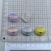 Accesorios Simulados Semitridimensionales de Resina Colorida Galvanizada con Conchas de Perla, Materiales para Joyería DIY, Dijes para Zapatos y Accesorios