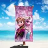 Toalla de playa Frozen más vendida a nivel transfronterizo, toalla de baño con estampado de la princesa Elsa de Disney, toalla deportiva para yoga, personalizable