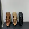 Zapatos Mary Jane Retro en forma de T para mujer, novedad primavera-verano 2026 estilo coreano punta cuadrada poco profundos planos para el trabajo y el commuting
