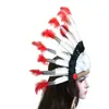 Día del Niño Tocado de Plumas Salvajes Halloween Danza Sombrero de Jefe Indio Juego de Rol Estilo de Sombrero Hecho a Mano