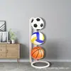 Rack de Armazenamento de Basquete de Chão Prateleira de Armazenamento de Futebol para Casa Rack de Exibição de Bolas de Arte em Ferro para Interior Infantil Rack Organizador Portátil