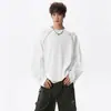 Sudadera Redonda de Color Contrastante Estilo Americano para Hombres y Mujeres, Marca de Moda con un Toque de Lujo, Camiseta de Manga Larga, Capa Base Casual Holgada