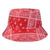 Estilo Europeo y Americano Retro Moderno Sombrero de Pescador Estampado de Flor de Anacardo Moda Callejera Sombrero Plegable tipo Cubeta Sombrero de Sol Distintivo de Doble Cara