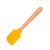Espátula creativa de silicona con forma de diamante y mango de bambú, espátula de madera para crema para hornear, espátula de silicona para mantequilla de color para hornear