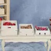1:12 Casas de Muñecas Casa de Muñecas Muebles Mini Madera Maciza Lisa DIY Tres Juegos de Cajas Marcos de Frutas y Verduras Marcos de Madera de Tres Piezas