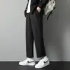 Pantalones deportivos holgados versátiles de moda para hombre Verano Delgados Rectos de Pierna Ancha Pantalones Capri de Seda Helada con Caída para Hombre