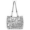 Bolsa de Lona Graffiti para Mujer 2025 Verano Nueva Bolsa de Hombro Casual de Gran Capacidad Bolsa Tote para Estudiantes para Clase y Desplazamientos