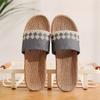 Chinelo de Casa para Casal Verão Chinelo de Linho Sola Grossa para Piso de Madeira Atacado Sandálias Chinelos Outlet de Fábrica Masculino e Feminino