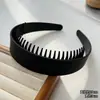 Faixa de Cabelo Antiderrapante Dentada Transfronteiriça Estilo Básico Simples Coreano com Dentes Unisex para Lavar o Rosto Larga Fosca