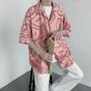 Camisa de manga corta de seda fina de hielo 2023 para niños, estilo coreano de verano, holgada, estampada, de media manga, estilo Hong Kong, informal y atractiva.