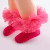 Calcetines de Baile para Niñas con Adorno de Encaje, Algodón Peinado, Absorbentes de Sudor, Antiolor, Transpirables, Calcetines Infantiles Clase A