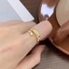 Anel Assimétrico de Prata Esterlina 925 com Diamante Estilo Francês Fan Zhiqiao Moda Normcore Design Feminino Anel Popular do Instagram