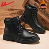 Botas estilo Martin com puxador para homens, novas botas populares de outono 2026, sapatos de trabalho e para caminhada masculinos, botas amarelas masculinas com sola grossa